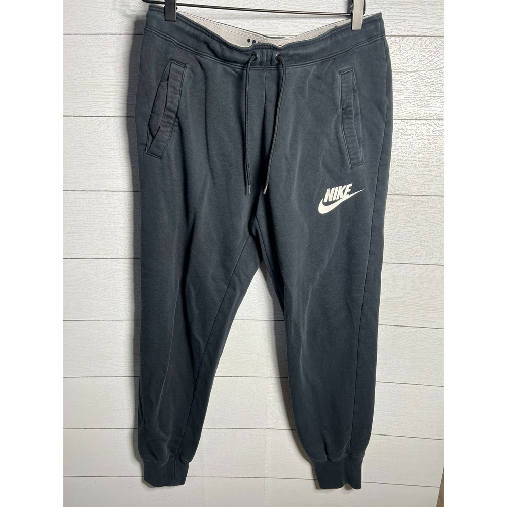 Nike Mens Small Just Do It Waistband Fleece Joggers Sweatpants Black AA1533-010